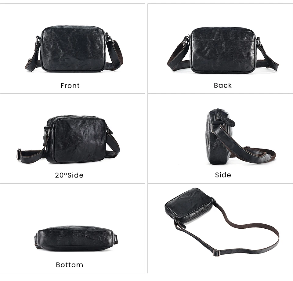 JOYIR Genuine Leather Mini Messenger Bag Travel Crossbody Bag for Women Men Cell Phone Purse Trave Satchel Shoulder Bags