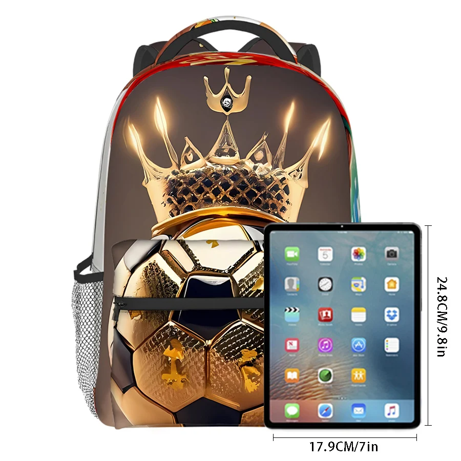 Large Capacity Football Full Width Printing Backpacks for Boy and Girls Best Gifts 2D Flat Cartoon School Bag for Children