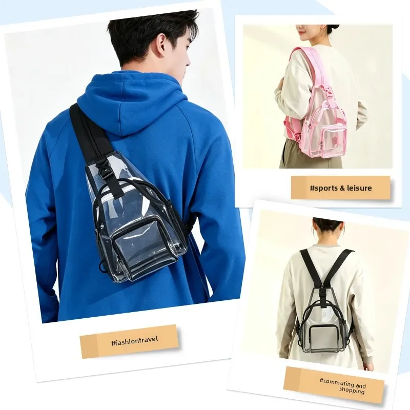 Clear Sling Bag Transparent Chest Backpack Pvc Waterproof Small Stadium Approved Pass Security Fast For Women Men Concert Events