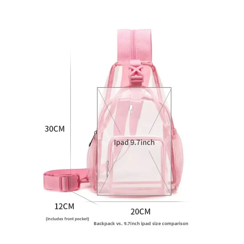 Clear Sling Bag Transparent Chest Backpack Pvc Waterproof Small Stadium Approved Pass Security Fast For Women Men Concert Events