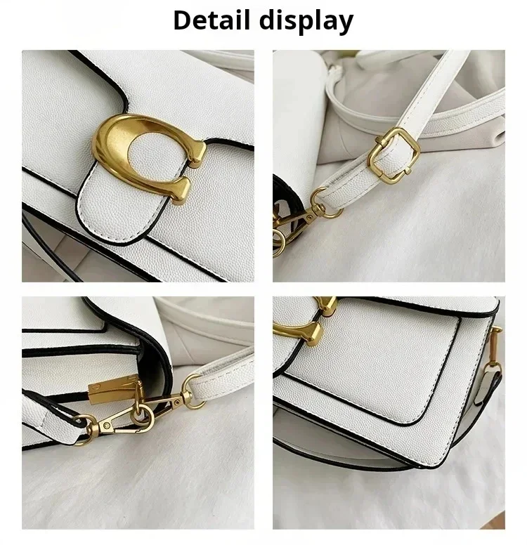 Caviar Grain Small Square Crossbody Bag, Minimalist Fashion Portable Women's Daily Shoulder Purse for Everyday Use