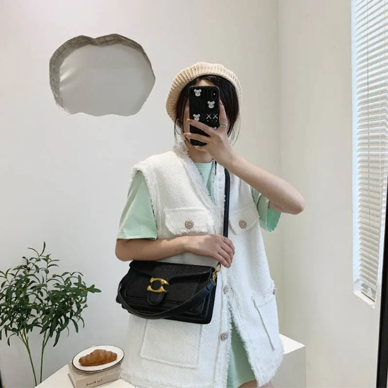 Caviar Grain Small Square Crossbody Bag, Minimalist Fashion Portable Women's Daily Shoulder Purse for Everyday Use