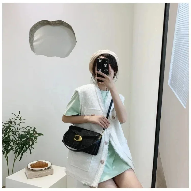 Caviar Grain Small Square Crossbody Bag, Minimalist Fashion Portable Women's Daily Shoulder Purse for Everyday Use