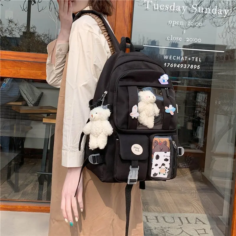 Japanese High School Girls Backpack School Bags For Teenage Girls Multi Pockets New Kawaii Backpack Women Harajuku Cute Mochila