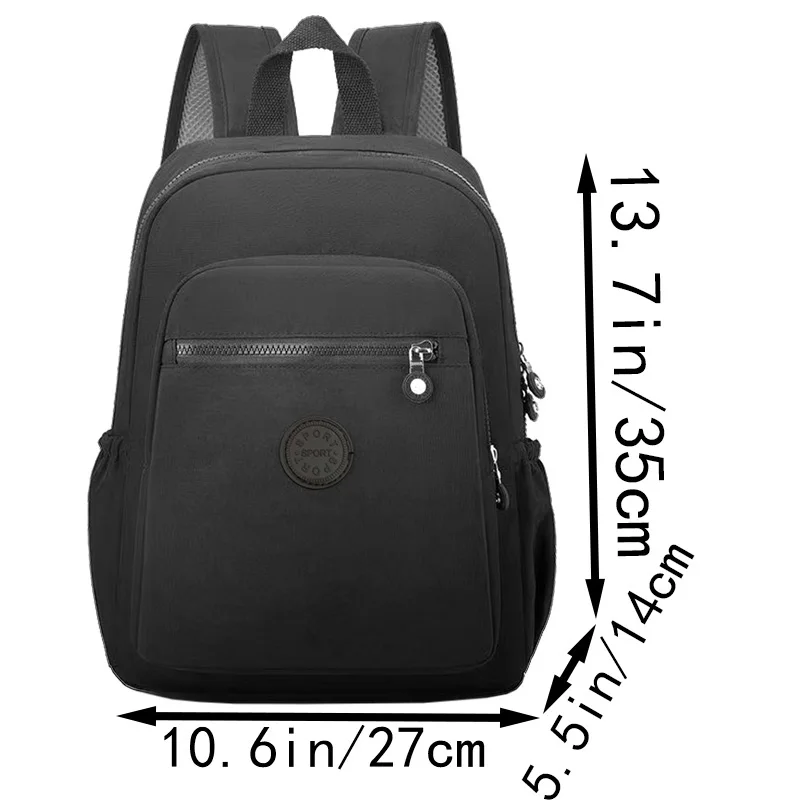 Chic Minimalist Women’s Backpack Durable Anti-splash Nylon Daypack, Adjustable Strap for Commute Shopping & Outdoor Activities
