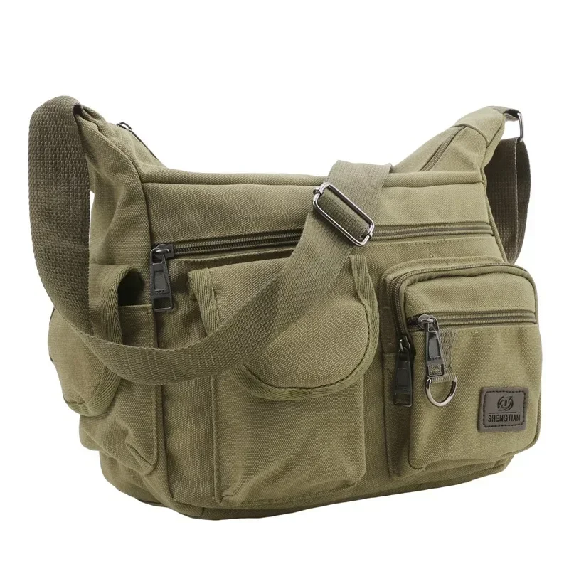 Men's Canvas Shoulder Bag Casual Tote Travel Crossbody Bag Luxury Messenger Bag High Quality Fashion Handbag Chest Bag