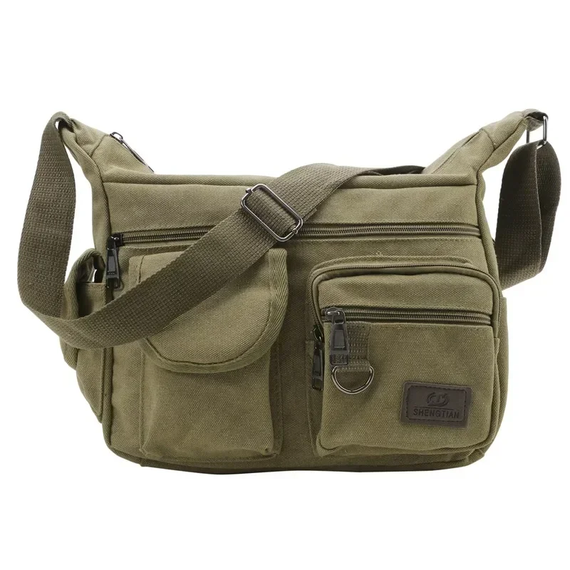 Men's Canvas Shoulder Bag Casual Tote Travel Crossbody Bag Luxury Messenger Bag High Quality Fashion Handbag Chest Bag