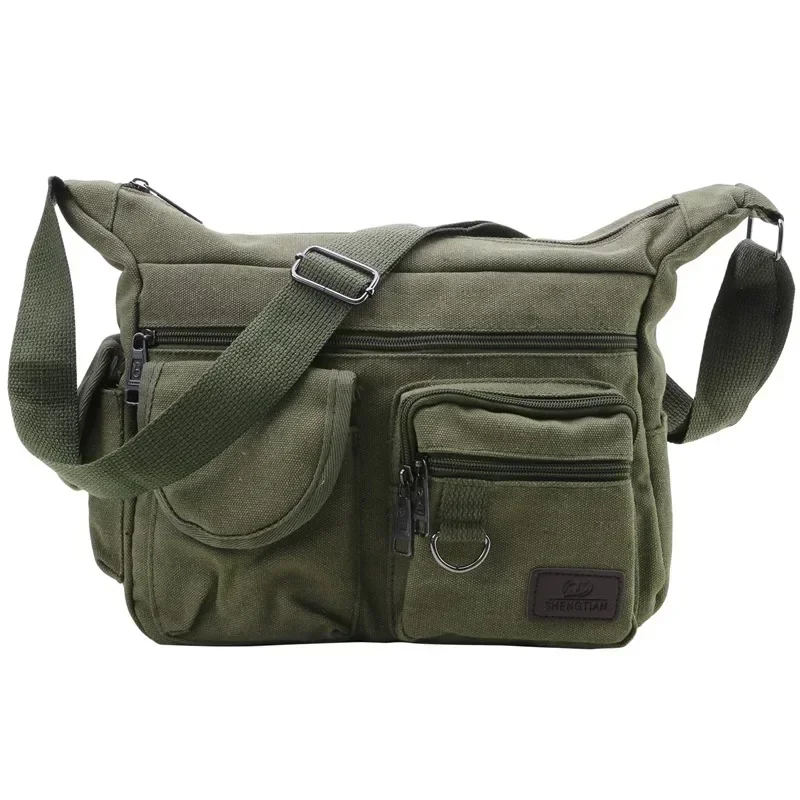 Men's Canvas Shoulder Bag Casual Tote Travel Crossbody Bag Luxury Messenger Bag High Quality Fashion Handbag Chest Bag