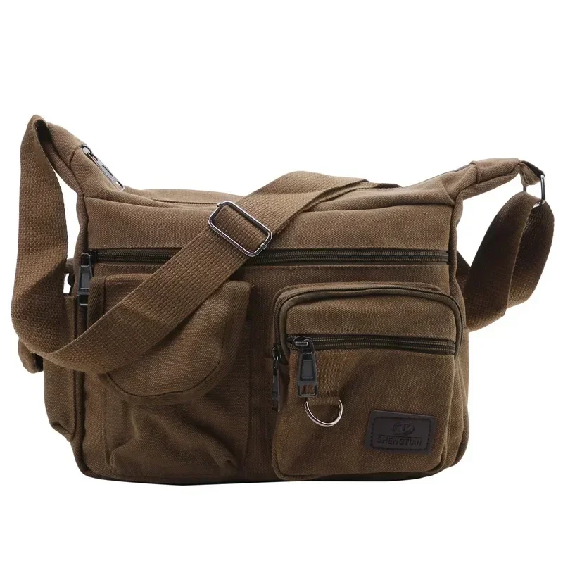Men's Canvas Shoulder Bag Casual Tote Travel Crossbody Bag Luxury Messenger Bag High Quality Fashion Handbag Chest Bag