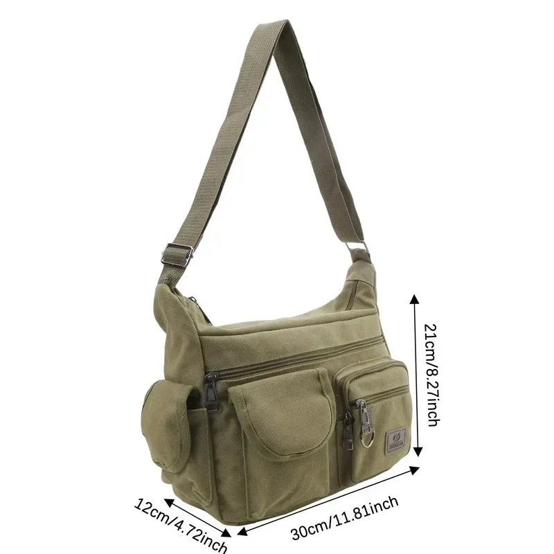 Men's Canvas Shoulder Bag Casual Tote Travel Crossbody Bag Luxury Messenger Bag High Quality Fashion Handbag Chest Bag