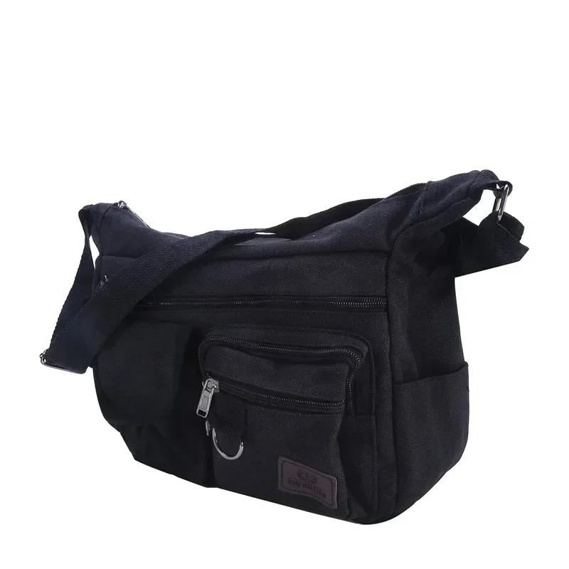 Men's Canvas Shoulder Bag Casual Tote Travel Crossbody Bag Luxury Messenger Bag High Quality Fashion Handbag Chest Bag