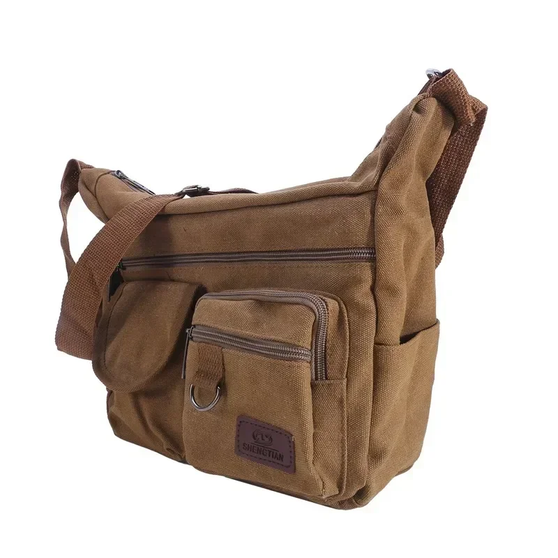 Men's Canvas Shoulder Bag Casual Tote Travel Crossbody Bag Luxury Messenger Bag High Quality Fashion Handbag Chest Bag