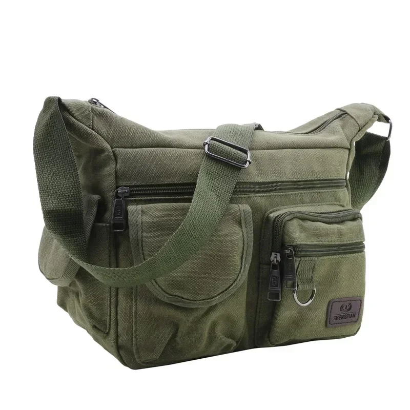 Men's Canvas Shoulder Bag Casual Tote Travel Crossbody Bag Luxury Messenger Bag High Quality Fashion Handbag Chest Bag