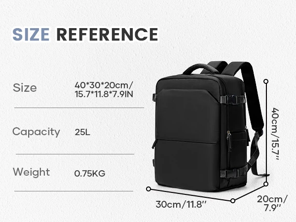 Backpack 40x30x20 Travel Backpack Cabin Airplane for Ryanair Hand Luggage for Vueling 24L Laptop Travel Bag Men's Work Backpack