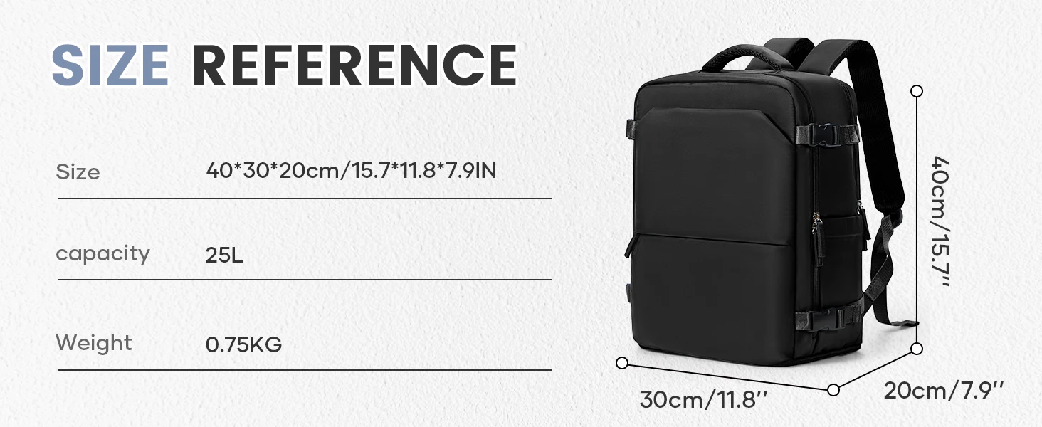 Backpack 40x30x20 Travel Backpack Cabin Airplane for Ryanair Hand Luggage for Vueling 24L Laptop Travel Bag Men's Work Backpack