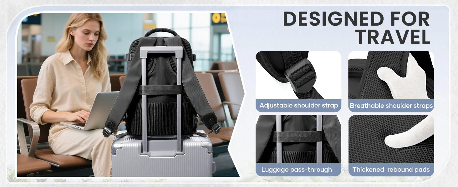 Backpack 40x30x20 Travel Backpack Cabin Airplane for Ryanair Hand Luggage for Vueling 24L Laptop Travel Bag Men's Work Backpack