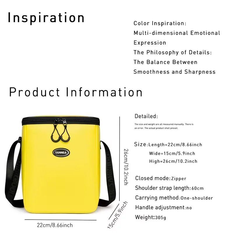 1.85 Gallon Upgraded Thickened Insulated Cooler Bag Portable Picnic Ice Bag Large Capacity Lunch Handbag for Work Shoulder Cross
