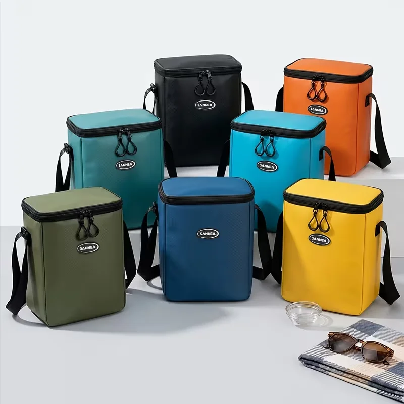 1.85 Gallon Upgraded Thickened Insulated Cooler Bag Portable Picnic Ice Bag Large Capacity Lunch Handbag for Work Shoulder Cross