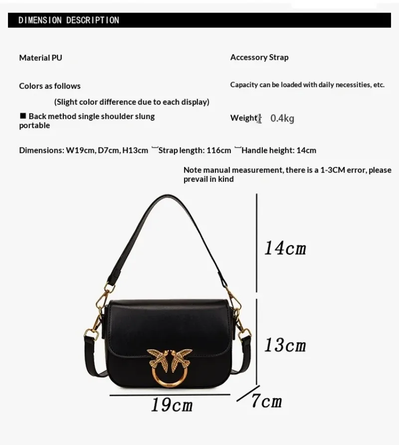 2026 New Design Unique Bird Pattern Swallow Women Bag Fashion Small Square Bag Casual Shoulder Crossbody Purse
