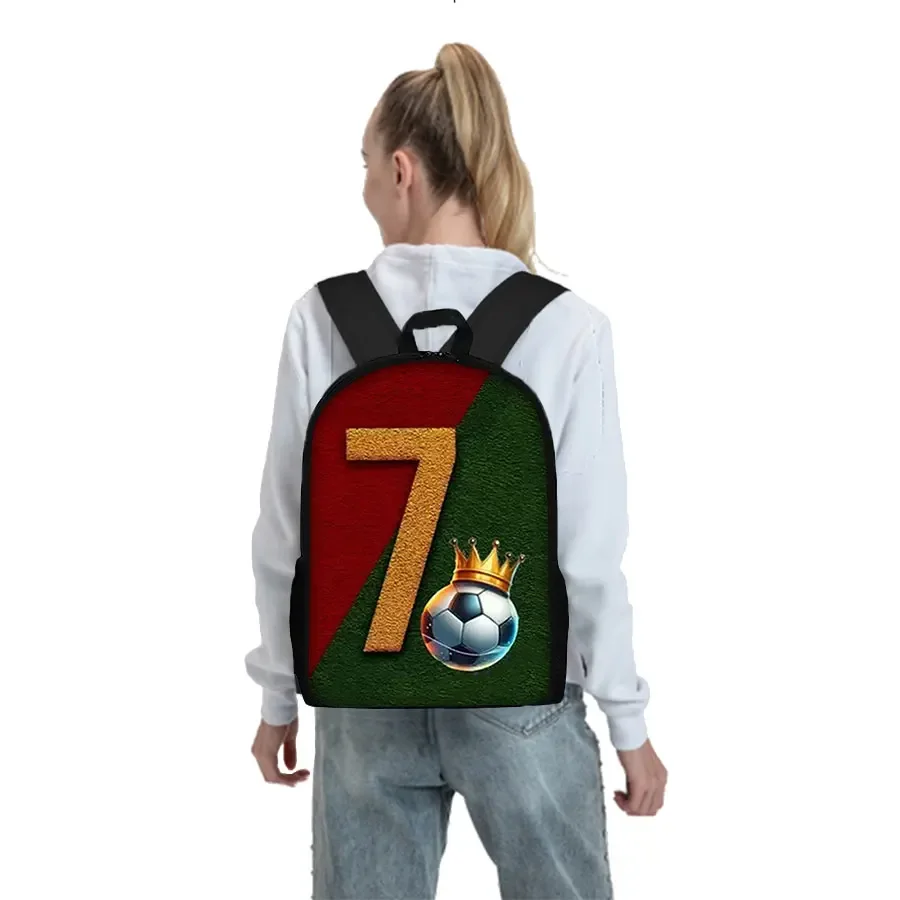 Football Print Three Piece Backpacks Set for Boy and Girls Best Gifts 2D Flat Cartoon School Bag for Children