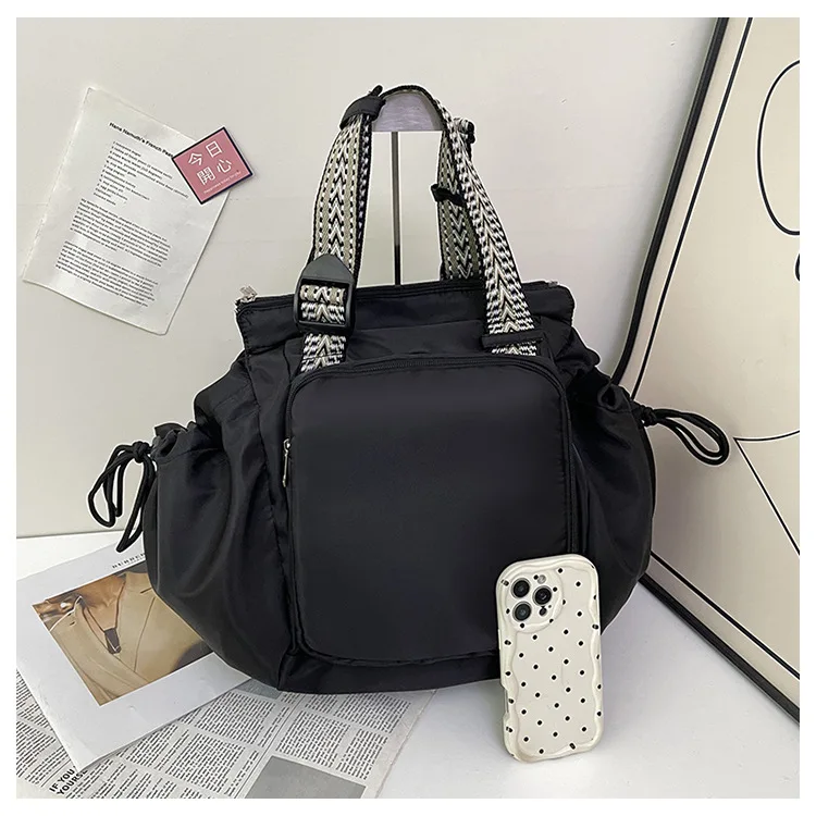 Waterproof Wear-resistant Tote Backpack, Cinch Side Pockets Partition Storage Outdoor Bag