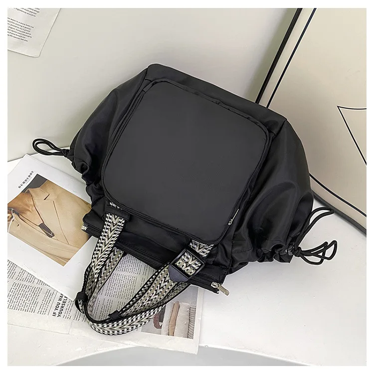 Waterproof Wear-resistant Tote Backpack, Cinch Side Pockets Partition Storage Outdoor Bag