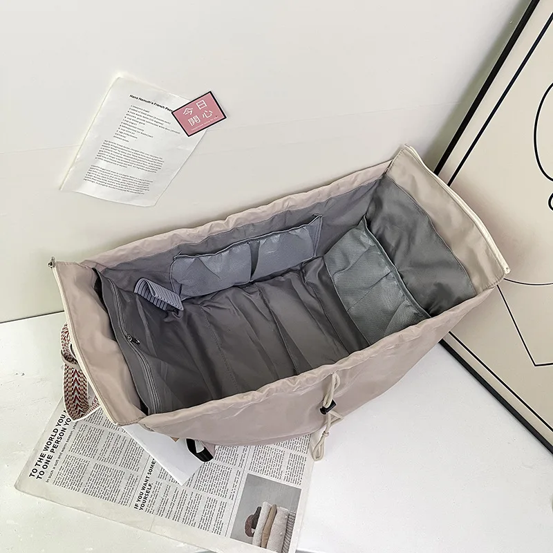 Waterproof Wear-resistant Tote Backpack, Cinch Side Pockets Partition Storage Outdoor Bag