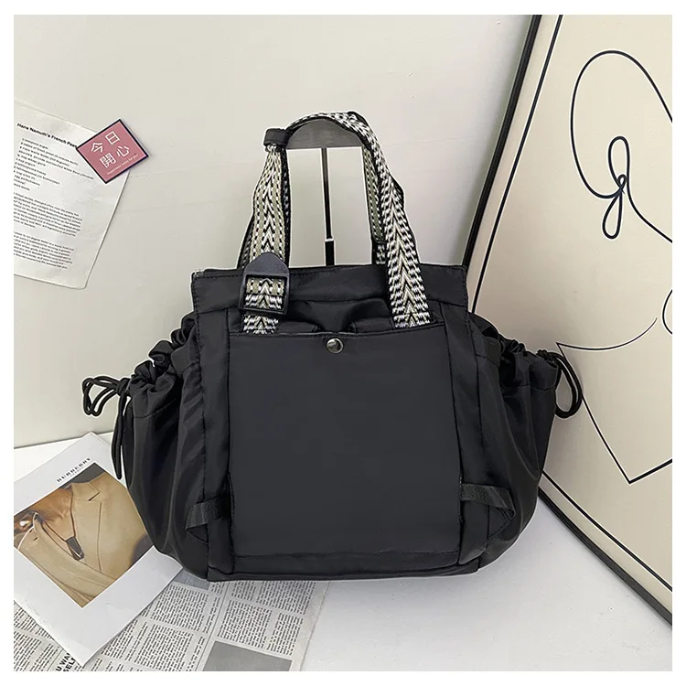 Waterproof Wear-resistant Tote Backpack, Cinch Side Pockets Partition Storage Outdoor Bag