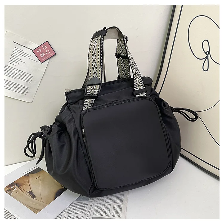 Waterproof Wear-resistant Tote Backpack, Cinch Side Pockets Partition Storage Outdoor Bag
