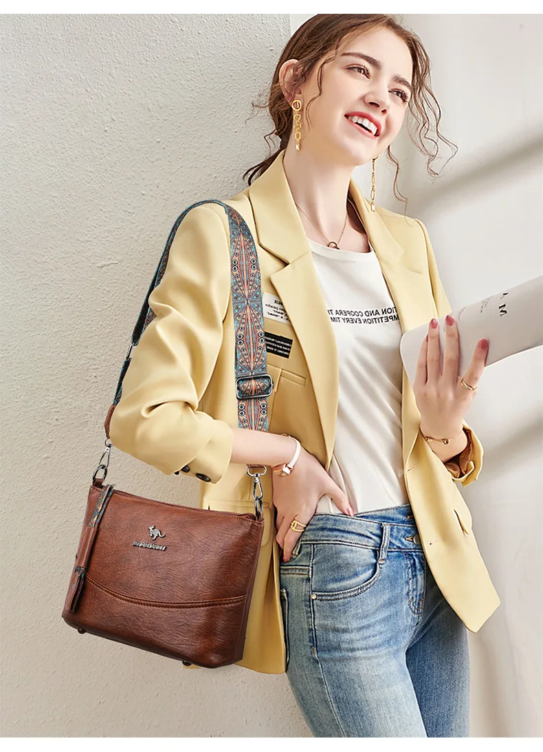 Retro Women's Tote Bag Elegant Purse with Adjustable Crossbody/Shoulder Strap, Versatile Handbag for Work, Travel, Everyday Use