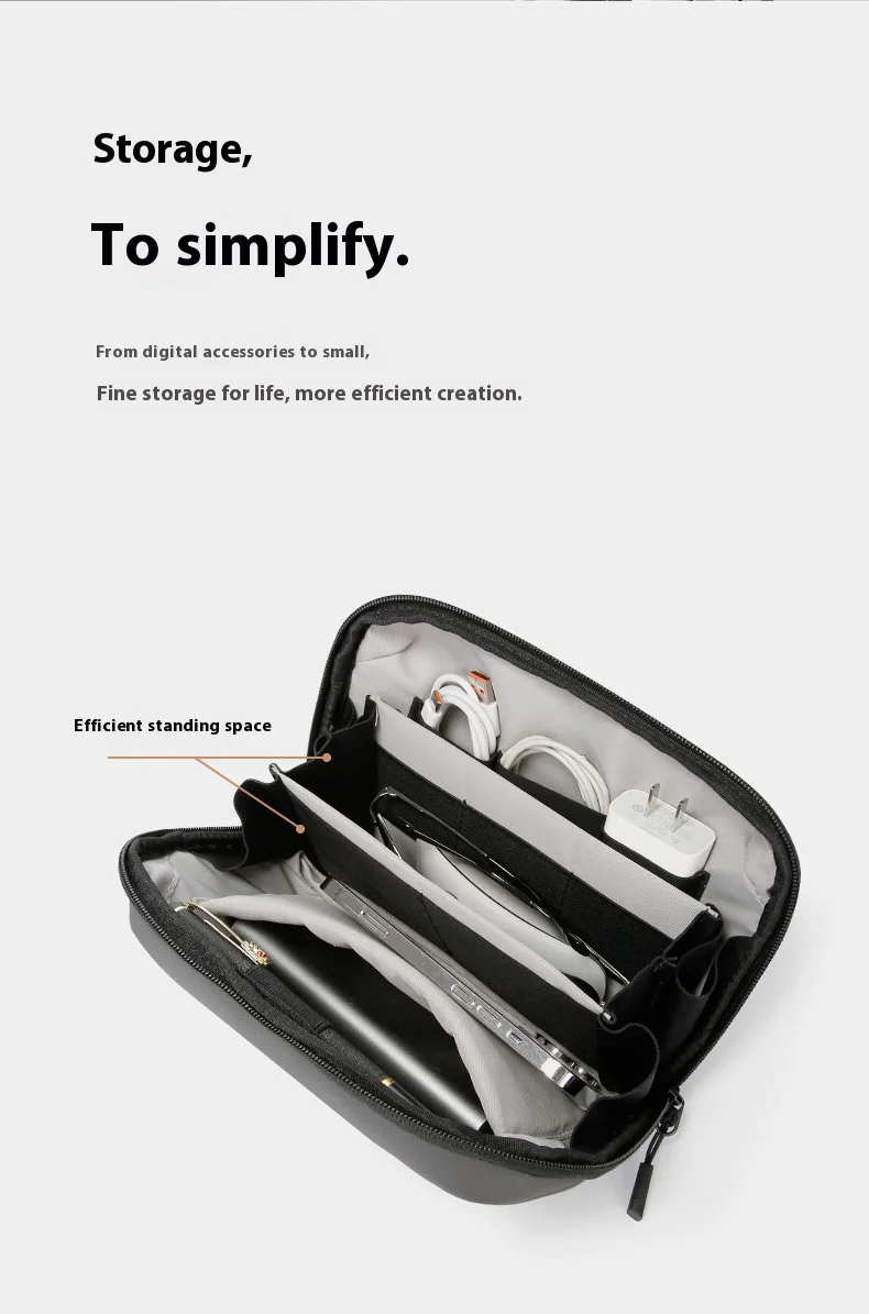 BANGE Multi-Layers Tech Pouch Oxford Warerproof Organizer Case Portable Data Cable Storage Bag Gadget Bag for Travel USB Charger