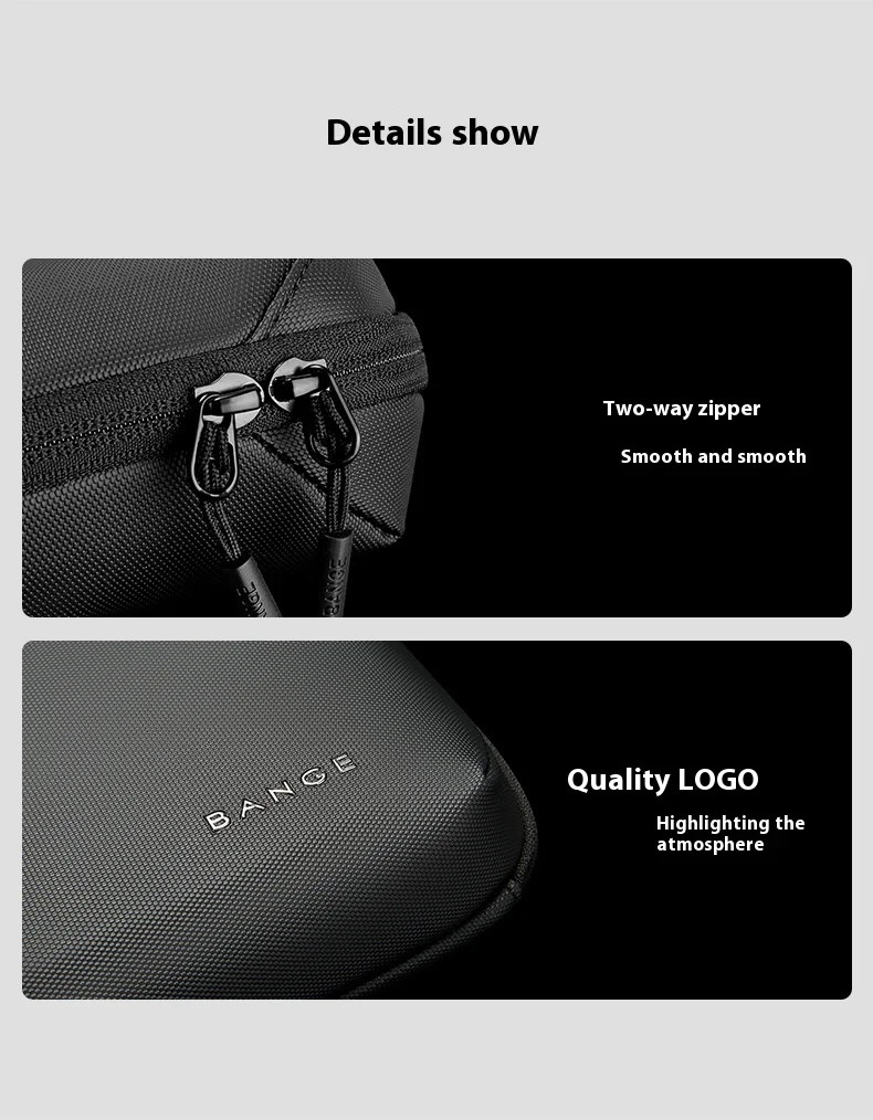 BANGE Multi-Layers Tech Pouch Oxford Warerproof Organizer Case Portable Data Cable Storage Bag Gadget Bag for Travel USB Charger