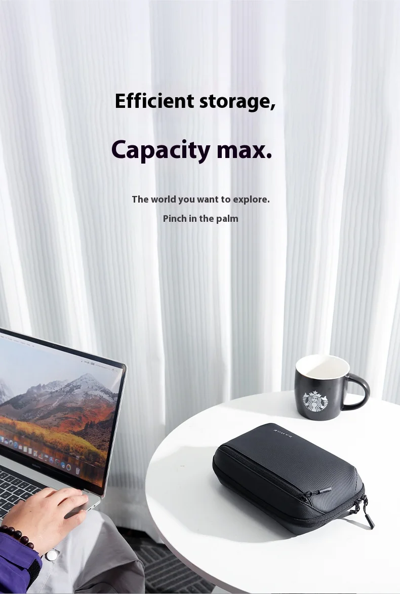 BANGE Multi-Layers Tech Pouch Oxford Warerproof Organizer Case Portable Data Cable Storage Bag Gadget Bag for Travel USB Charger