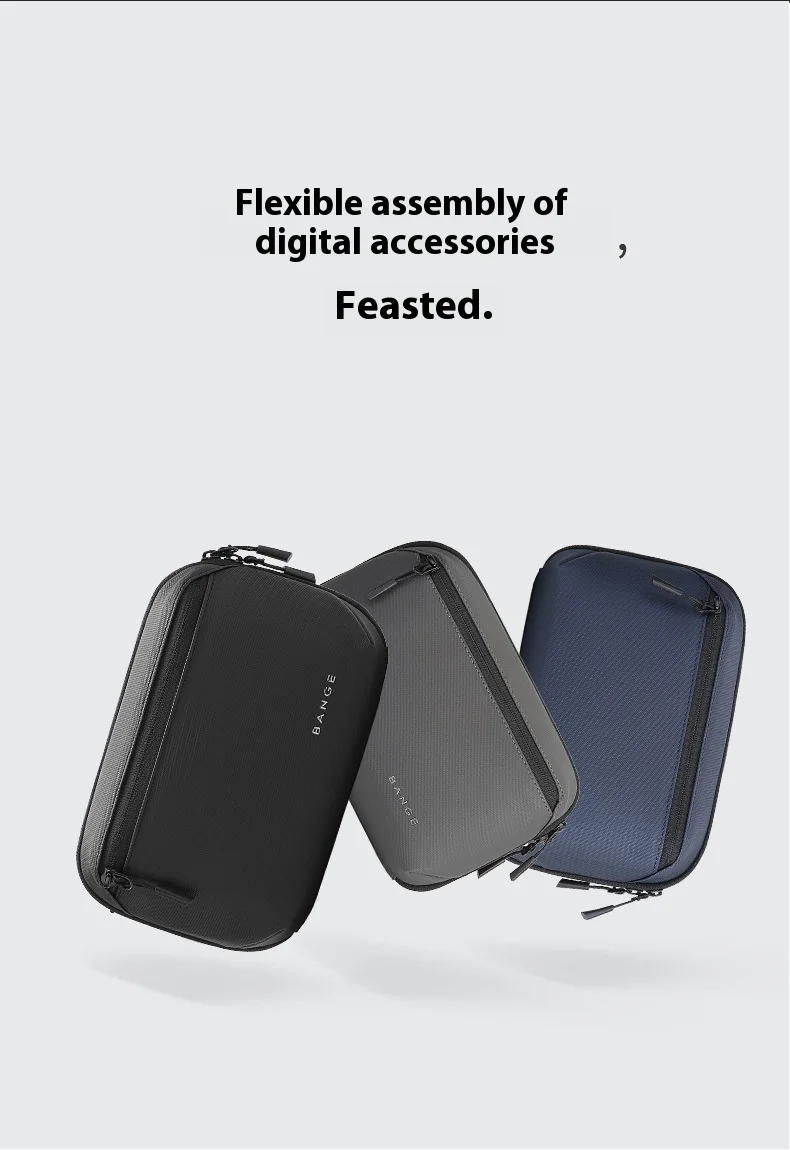 BANGE Multi-Layers Tech Pouch Oxford Warerproof Organizer Case Portable Data Cable Storage Bag Gadget Bag for Travel USB Charger