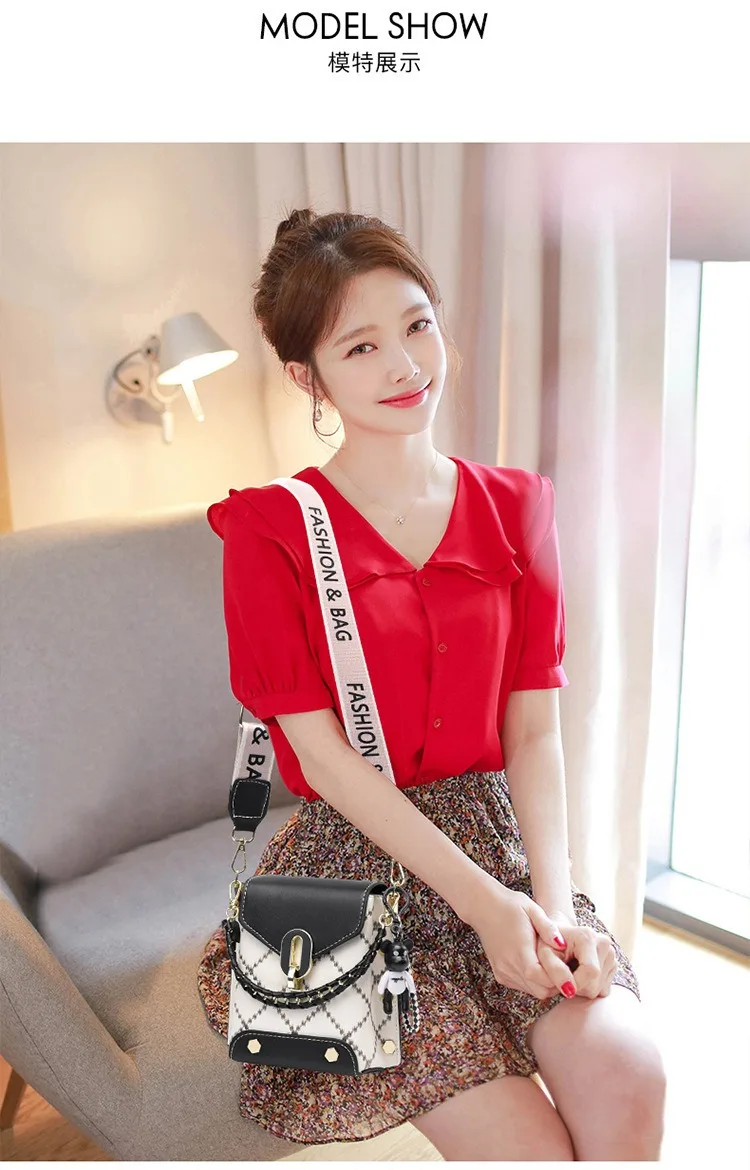 Korean Version of Simple and Fashionable Small Square Bag Fashionable Versatile Shoulder Messenger Bag Trendy mini Mobile Phone