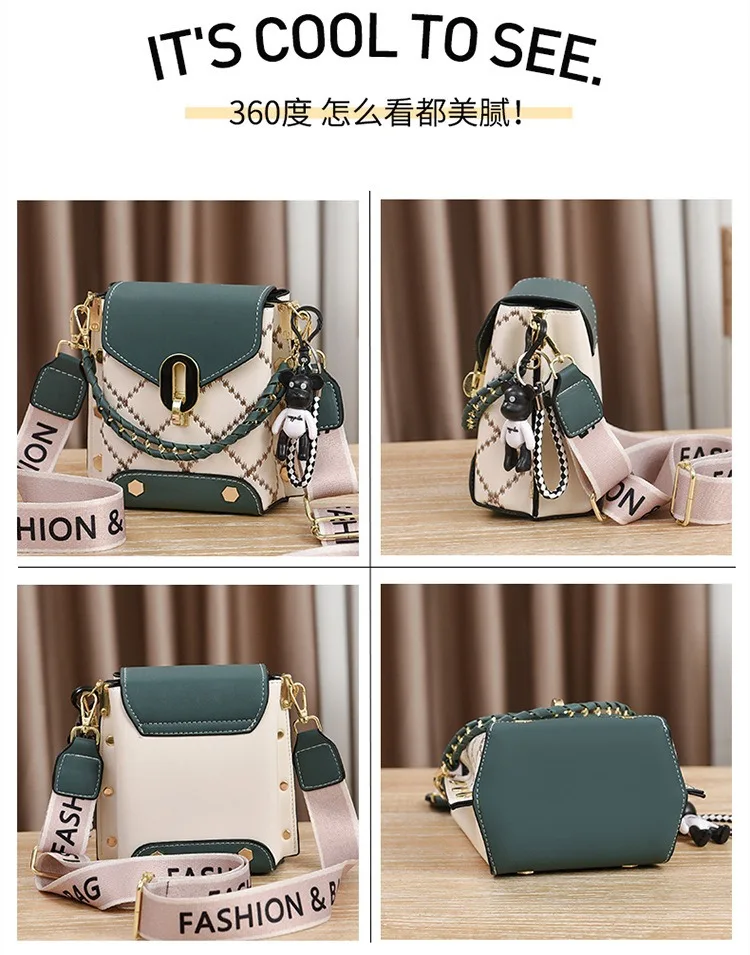 Korean Version of Simple and Fashionable Small Square Bag Fashionable Versatile Shoulder Messenger Bag Trendy mini Mobile Phone