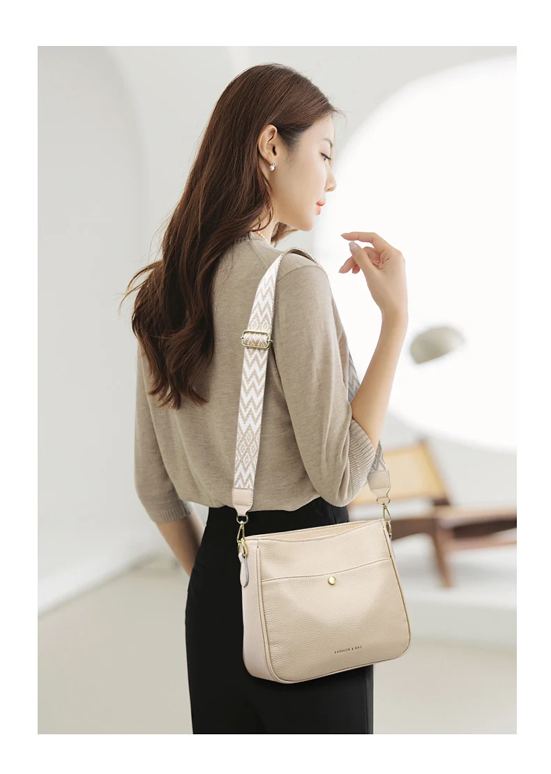 100% cowhide brand shoulder Bag Large capacity For luxury designer handbag women Handbags leather single shoulder straddle bag