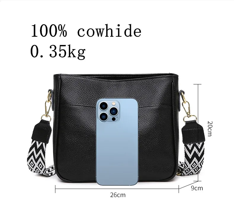 100% cowhide brand shoulder Bag Large capacity For luxury designer handbag women Handbags leather single shoulder straddle bag
