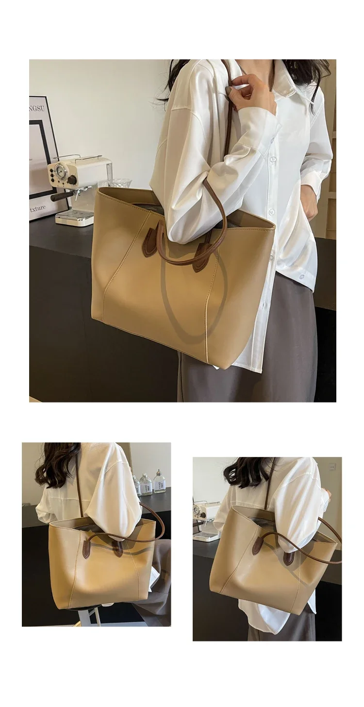 Hot Selling Light Luxury Sewing Thread PU Zipper Women's Handbag High Quality Fashionable Commuting Women's Shoulder Bag