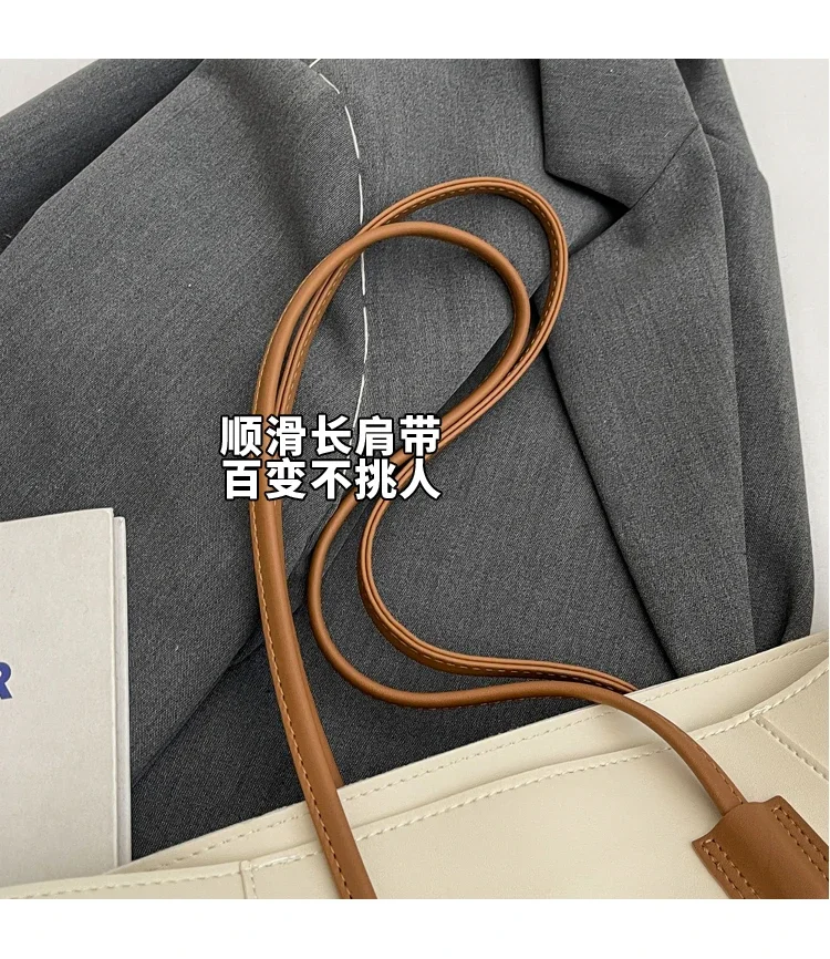 Hot Selling Light Luxury Sewing Thread PU Zipper Women's Handbag High Quality Fashionable Commuting Women's Shoulder Bag