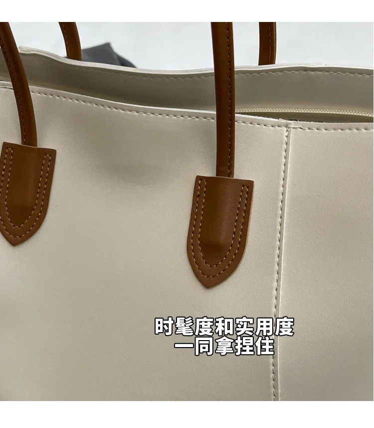 Hot Selling Light Luxury Sewing Thread PU Zipper Women's Handbag High Quality Fashionable Commuting Women's Shoulder Bag