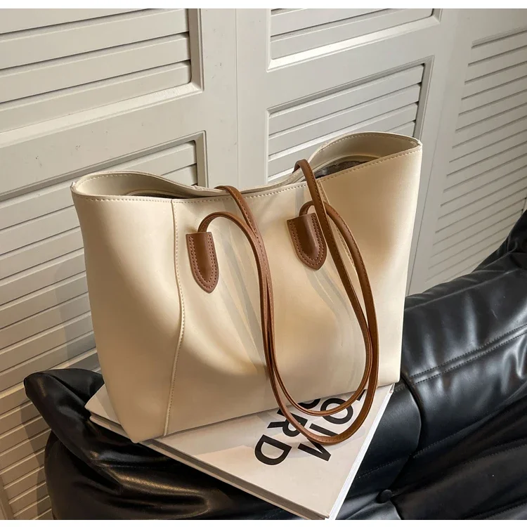 Hot Selling Light Luxury Sewing Thread PU Zipper Women's Handbag High Quality Fashionable Commuting Women's Shoulder Bag