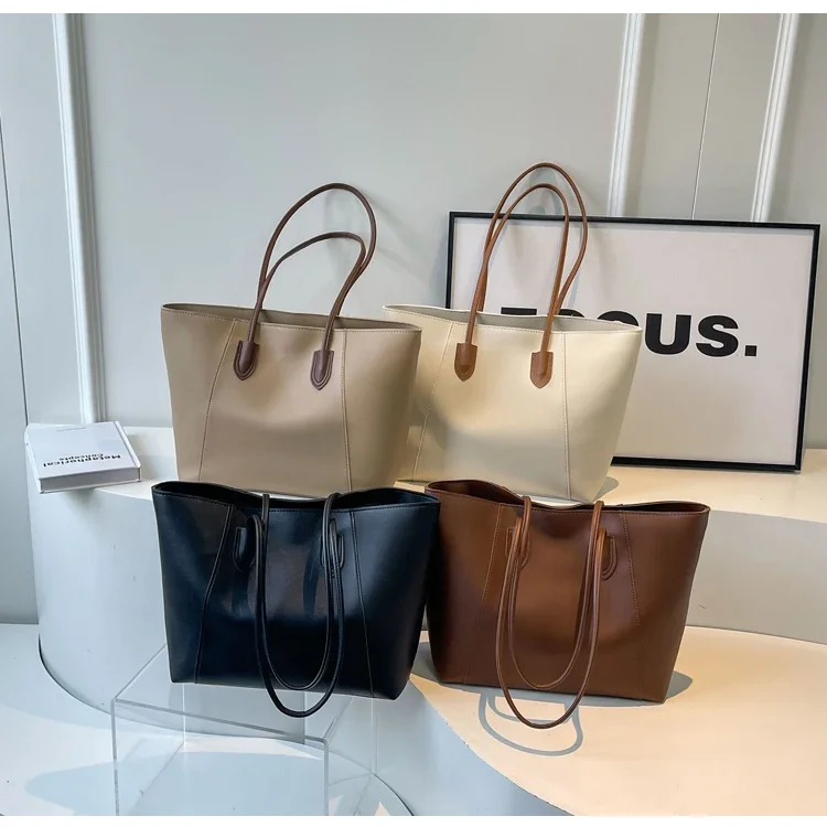 Hot Selling Light Luxury Sewing Thread PU Zipper Women's Handbag High Quality Fashionable Commuting Women's Shoulder Bag