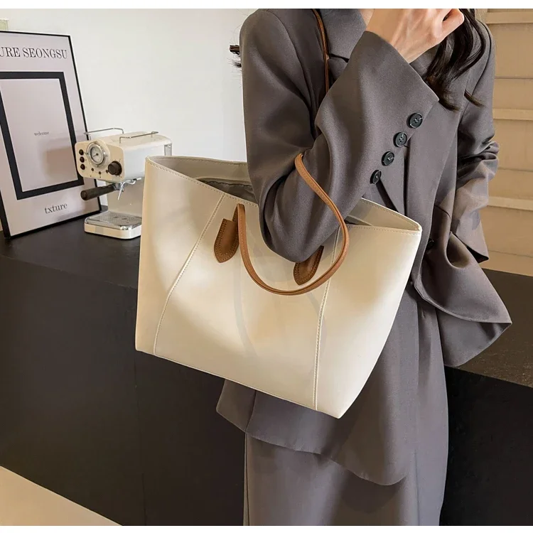 Hot Selling Light Luxury Sewing Thread PU Zipper Women's Handbag High Quality Fashionable Commuting Women's Shoulder Bag
