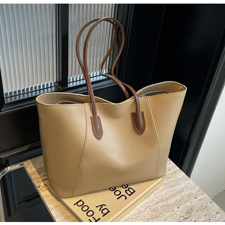 Hot Selling Light Luxury Sewing Thread PU Zipper Women's Handbag High Quality Fashionable Commuting Women's Shoulder Bag