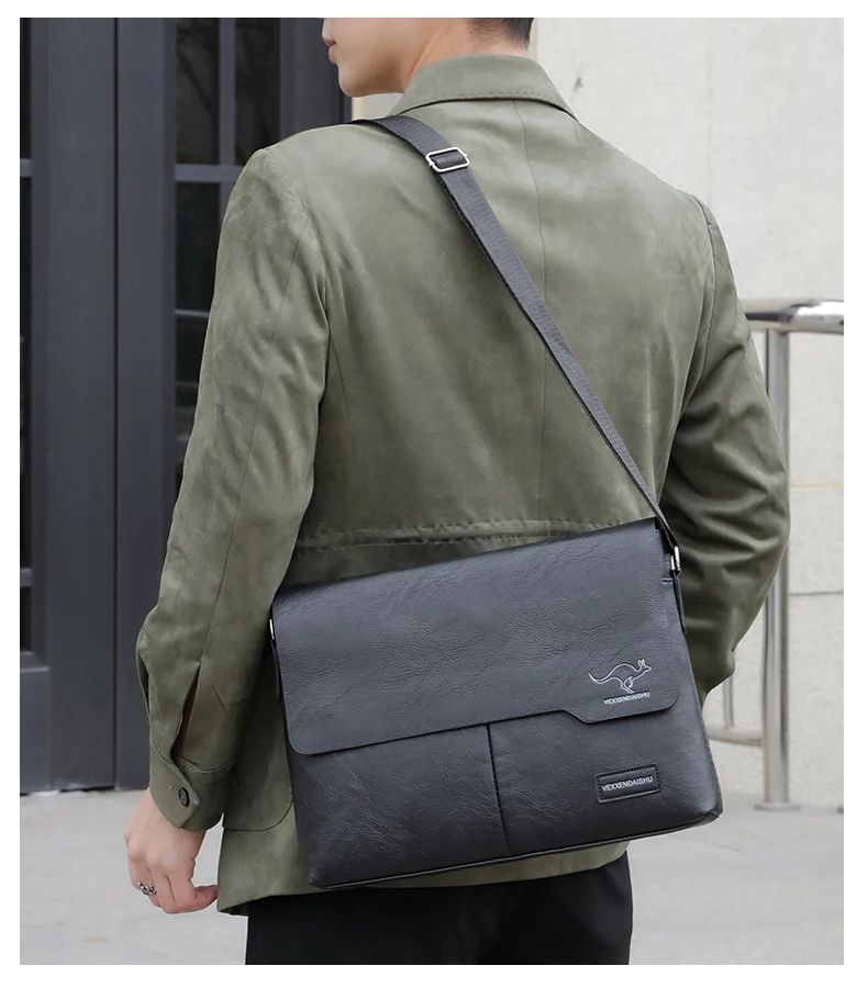 Luxury Brand Men Shoulder Bag For IPAD Leather Business Handbag Men Messenger Bag Large Side Sling Bag Fashion Man Crossbody Bag