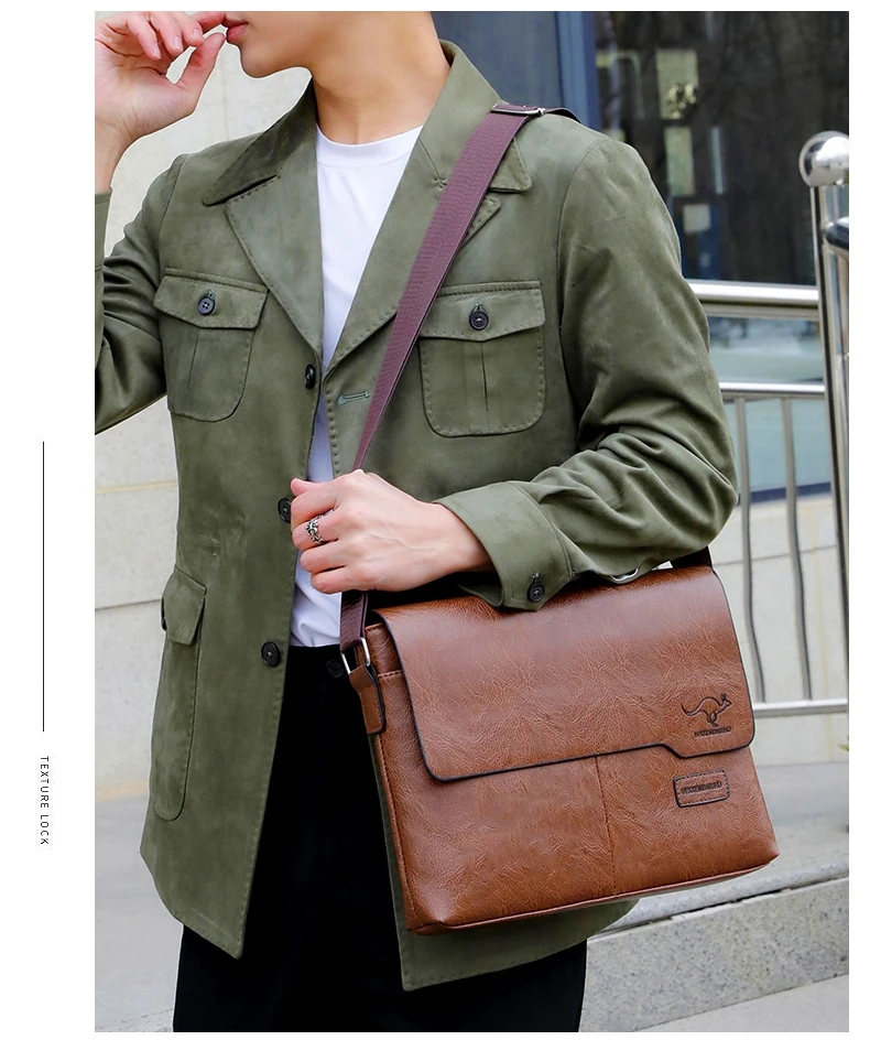 Luxury Brand Men Shoulder Bag For IPAD Leather Business Handbag Men Messenger Bag Large Side Sling Bag Fashion Man Crossbody Bag