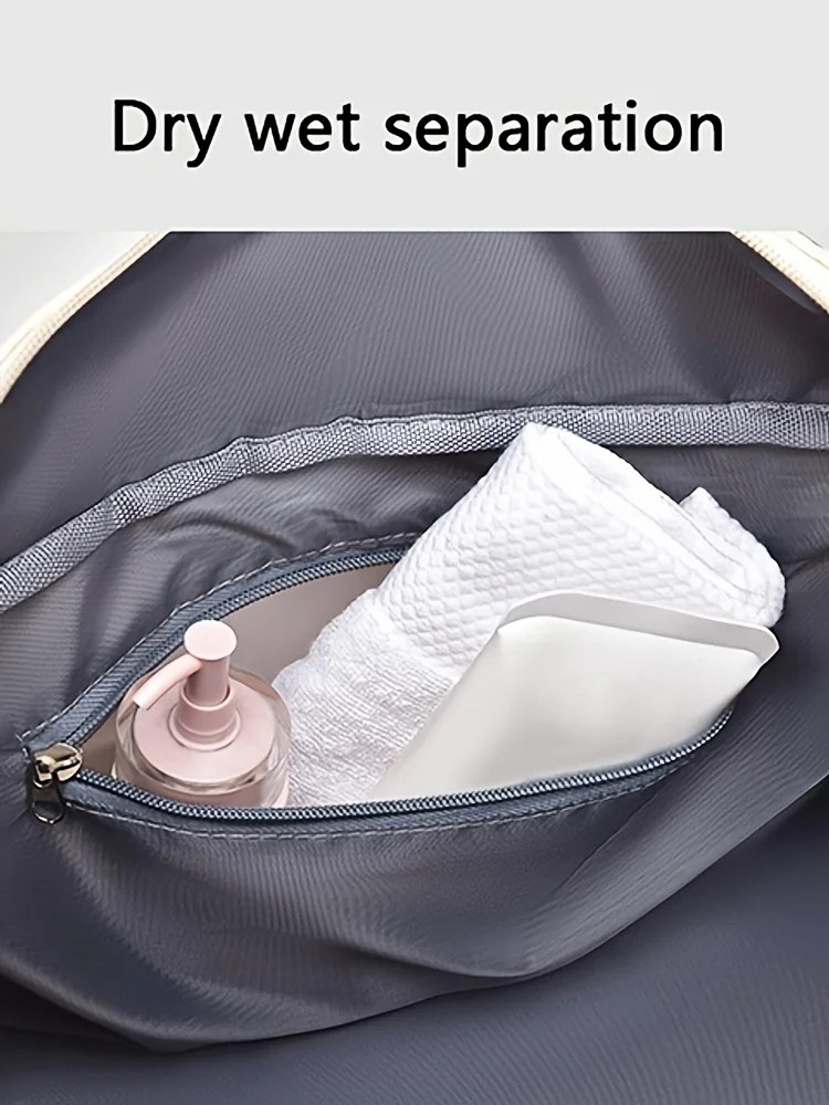 Casual Nylon Travel Luggage Bag, Large Capacity Sports and Fitness Storage, Multi Pocket Portable Weekender Overnight Bag