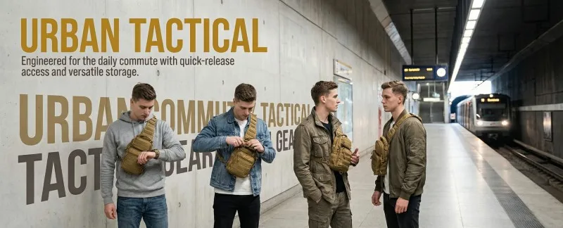 THURAM Chest Pack Travel Crossbody Bag Tactical Messenger Bag for Men Nylon Military Sling Backpack MOLLE System