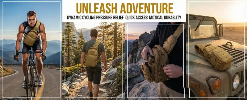 THURAM Chest Pack Travel Crossbody Bag Tactical Messenger Bag for Men Nylon Military Sling Backpack MOLLE System